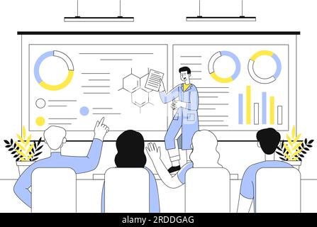 People at medical conference line concept Stock Vector