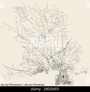Street roads map of AIX-EN-PROVENCE, FRANCE Stock Vector Image & Art ...