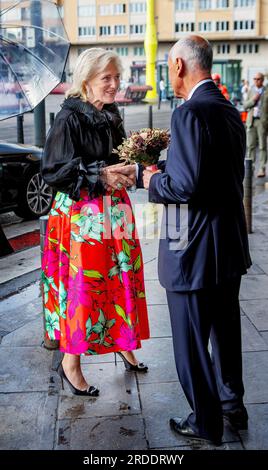 Brussel, Belgien. 20th July, 2023. Princess Astrid of Belgium arrives at the Flagey in Brussel, on July 20, 2023, to attend the Prelude concert to the National Day of Belgium Credit: Albert Nieboer/Netherlands OUT/Point De Vue OUT/dpa/Alamy Live News Stock Photo