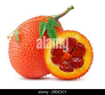 Gac fruit or baby jackfruit isolated on white background Stock Photo