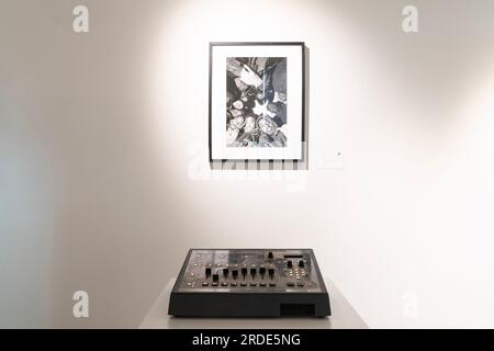 New York, New York, USA. 20th July, 2023. De La Soul Posdnuos curated Hip Hop memorabilia seen at Sotheby's auction house in New York during press preview. E-MU SP-1200 used by RZA. (Credit Image: © Lev Radin/Pacific Press via ZUMA Press Wire) EDITORIAL USAGE ONLY! Not for Commercial USAGE! Stock Photo