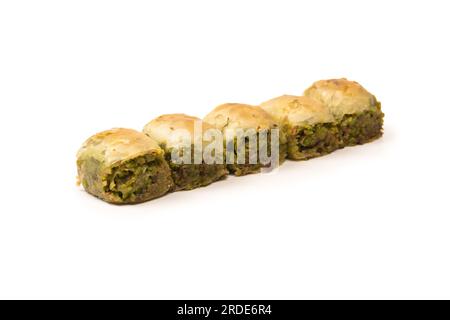 Turkish pistachio baklava isolated on a white background. Stock Photo
