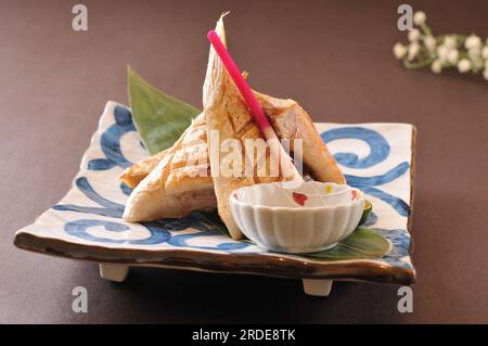 Salt Grilled Cod fish, Japanese food. Stock Photo