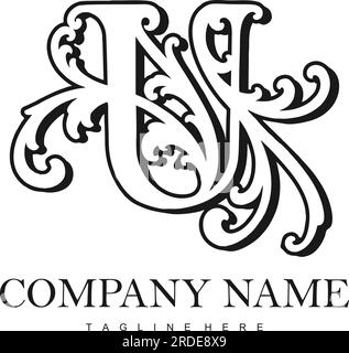 Sophistication flourish u monogram logo outline vector illustrations for your work logo, merchandise t-shirt, stickers and label designs, poster, gree Stock Vector