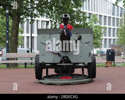 17 pounder guns (Anti-Tank) that was used in the Battle of Arnhem in 1944 in Arnhem, The Netherlands Stock Photo