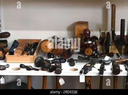 hammers and woodworking tools for sale Stock Photo