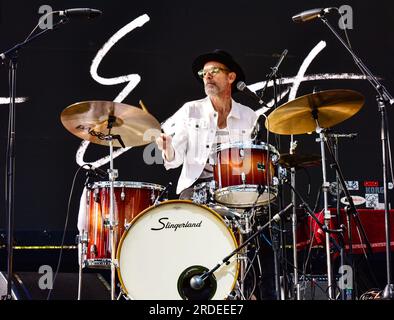 Drummer on stage Stock Photo