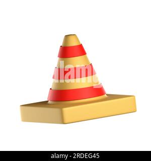 3d traffic cone illustration. set of 3D labor day icons. tools for doing repairs. perfect for websites, mobile apps, and presentations. 3D rendering Stock Photo