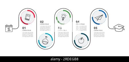 Education infographics template 4 step option. Graduation cap and ...