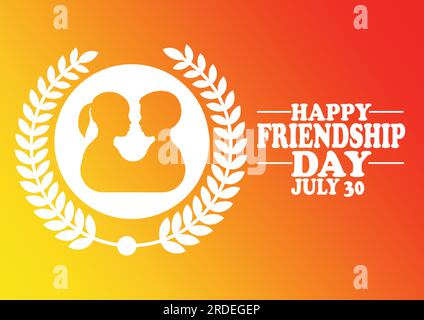 Happy Friendship Day Vector Template Design Illustration. Suitable for greeting card, poster and banner Stock Vector