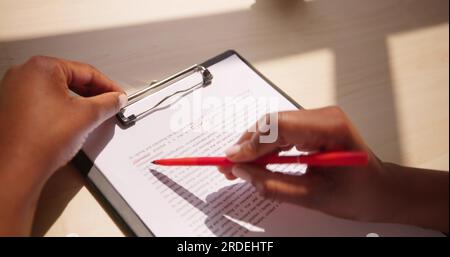 Book Script Or Text Grammar Edit And Spelling Correction Stock Photo