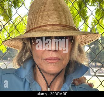 Hollywood, California, U.S.A. 20th July, 2023. Jane Fonda, and June Diane  Raphael, part of the cast of the seven-season hit Netflix TV show Grace and  Frankie, are walking the SAG-AFTRA/WGA picket line