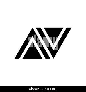 eps10 vector initial letters ANV or AV monogram logo design template isolated on white background Stock Vector