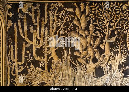 Frescoes in the cloister of the Augustinian convent(s.XVI).Malinalco. State of Morelos .México. Stock Photo