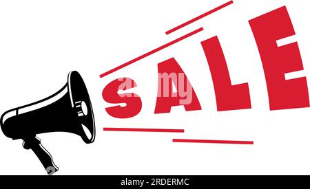 Megaphone With Sign Sale Advertising Design Template Megaphone With Sign Sale Advertising Design Template. Stock Vector