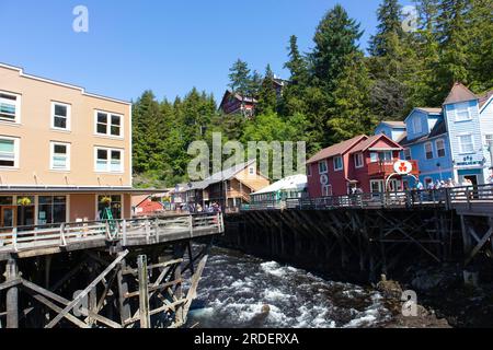 Creek Street in Ketchikan, Alaska Stock Photo