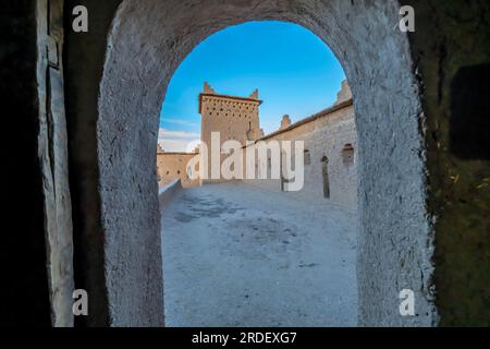 Kasbah Amridil is a historic fortified residence or kasbah in the oasis of Skoura, in Morocco. It is considered among the most impressive kasbahs of Stock Photo