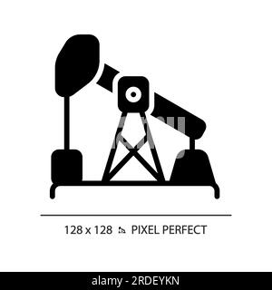 Oil pump black glyph icon Stock Vector
