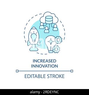 2D increased innovation concept linear icon Stock Vector