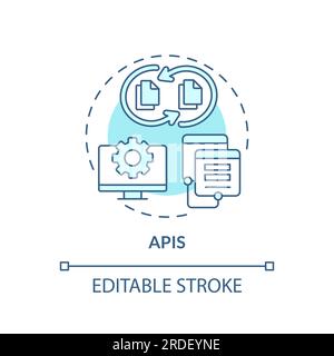 2D APIs concept linear icon Stock Vector