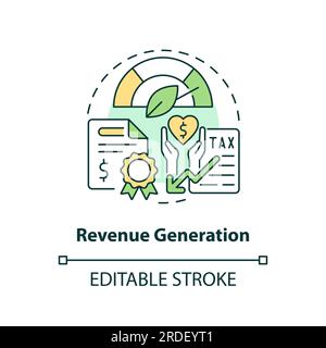 2D revenue generation concept icon Stock Vector