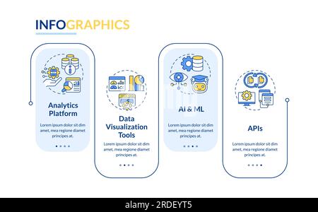 Data democratization layout with line icons Stock Vector