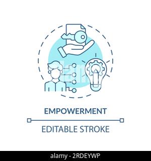 2D empowerment concept linear icon Stock Vector
