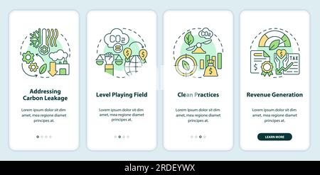 Carbon border adjustment concept with thin line icons Stock Vector