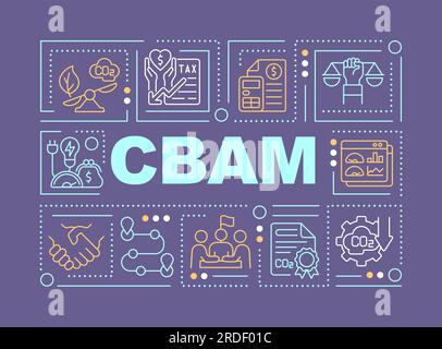 CBAM text with linear icons concept Stock Vector