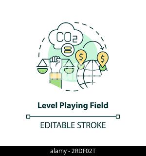 2D level playing field concept icon Stock Vector