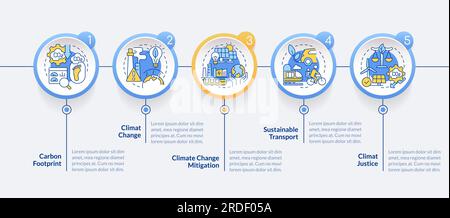 2D carbon border adjustment layout with linear icons Stock Vector