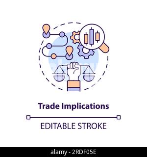 2D trade implications concept icon Stock Vector