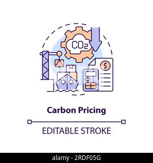 2D carbon pricing concept icon Stock Vector