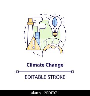 2D climate change concept icon Stock Vector