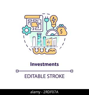 2D customizable investments concept icon Stock Vector