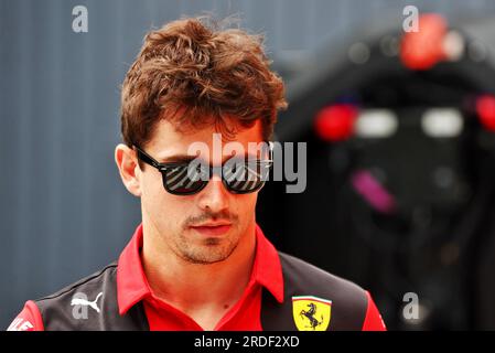 Budapest, Hungary. 21st July, 2023. Charles Leclerc (MON) Ferrari. Formula 1 World Championship, Rd 12, Hungarian Grand Prix, Friday 21st July 2023. Budapest, Hungary. Credit: James Moy/Alamy Live News Stock Photo