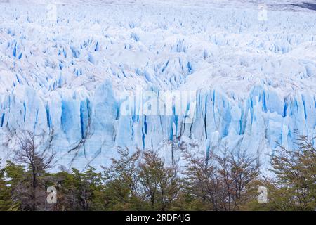 cracks and blues of the perito moreno glacier Stock Photo