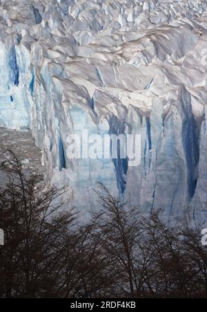 cracks and blues of the perito moreno glacier Stock Photo