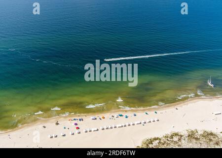 Aerial view of the beach at Fort Morgan, Alabama Stock Photo