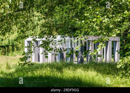 Charles Vandenhove sculpture, 1992, Middelheim Open Air Sculpture Museum, a public park exhibiting sculpture set in nature, Antwerp, Belgium Stock Photo