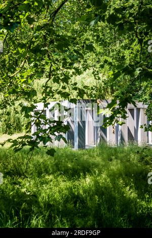 Charles Vandenhove sculpture, 1992, Middelheim Open Air Sculpture Museum, a public park exhibiting sculpture set in nature, Antwerp, Belgium Stock Photo