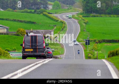 NEAR MOUSWALD, SCOTLAND, UK - 15 May 2022 - Traffic on the A75 near Mouswald, Scotland, UK - Photo: Geopix Stock Photo
