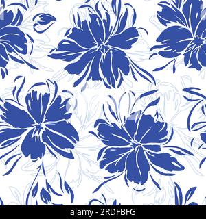 Abstract floral seamless pattern. Vector illustration background Stock Vector