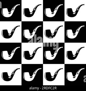 Smoking pipe seamless pattern. Pop Art vector illustration pattern. Stock Vector
