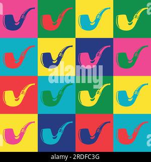 Smoking pipe seamless pattern. Pop Art vector illustration pattern. Stock Vector