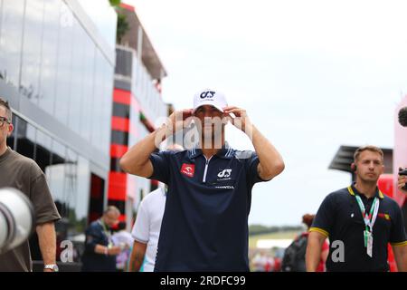 Budapest, Rieti, Hungary. 21st July, 2023. Daniel Ricciardo (AUS) Scuderia AlphaTauri.on Paddock, Friday Jul21, FORMULA 1 QATAR AIRWAYS HUNGARIAN GRAND PRIX 2023 - Jul21 to Jul23 2023 Hungaroring, Budapest, Hungary (Credit Image: © Alessio De Marco/ZUMA Press Wire) EDITORIAL USAGE ONLY! Not for Commercial USAGE! Stock Photo