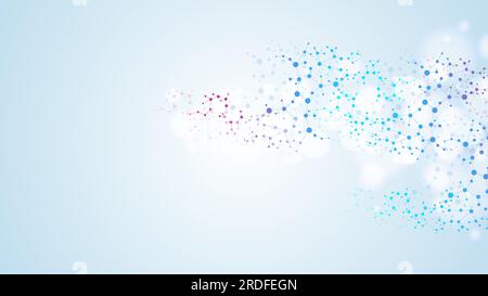 Modern abstract molecules structure for science or medical background. DNA helix or atom visualization. Molecular wave flow abstract background Stock Photo
