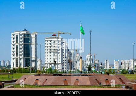 New residential buildings, view from the National Museum, Ashgabat, Turkmenistan, National Museum, Ashgabat Stock Photo