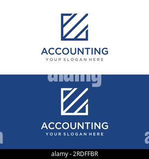 Financial accounting logo, with check mark for financial accounting stock chart analysis. With modern vector illustration concept. Stock Vector