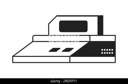 Vintage console for playing games monochrome flat vector object Stock Vector